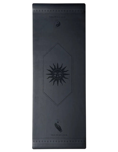 5 mm Deluxe Black Yoga Mat + Strap - Yogi Peace Club - Yoga Mat